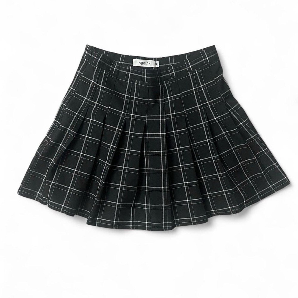 Black Plaid Tennis Skirt